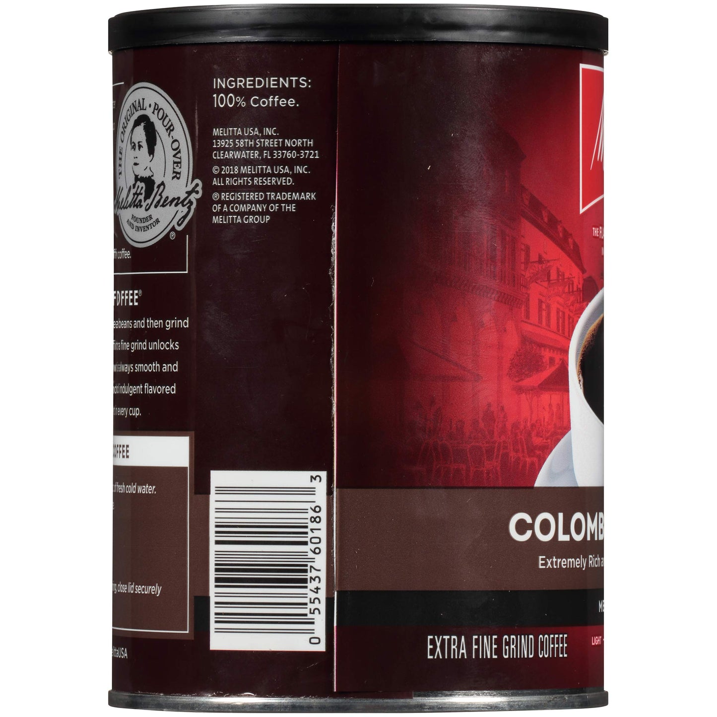 Melitta Colombian Supreme Coffee, Medium Roast, Extra Fine Grind, 11 Ounce Can (Pack Of 6)