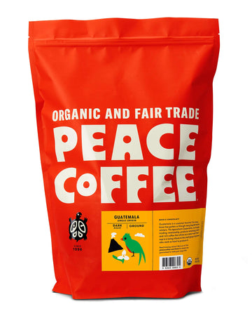 Peace Coffee Guatemala Single Origin Coffee | 5 lb Ground Dark Roast | Organic Fair Trade | Rich, Chocolatey Flavor | Shade Grow