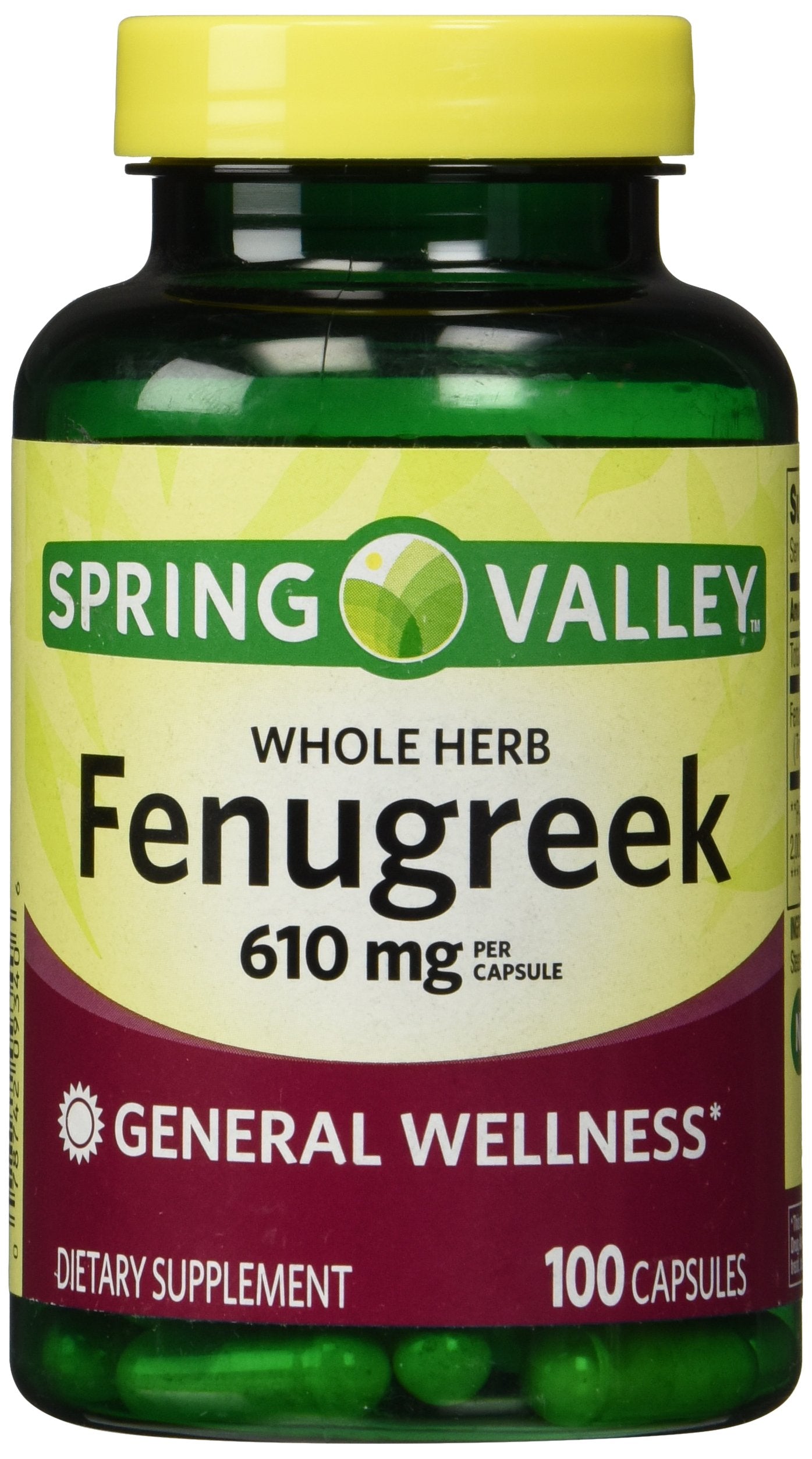 Spring Valley Fenugreek Capsules - 610 mg, 100 Count, Pack of 1