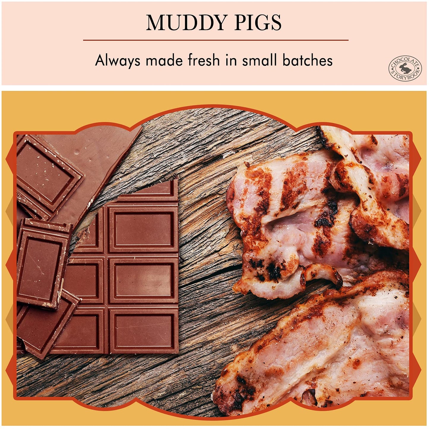 CHOCOLATE STORYBOOK Chocolate Covered Bacon Strips - 12 Ounce Box - 12 Hickory Smoked Strips