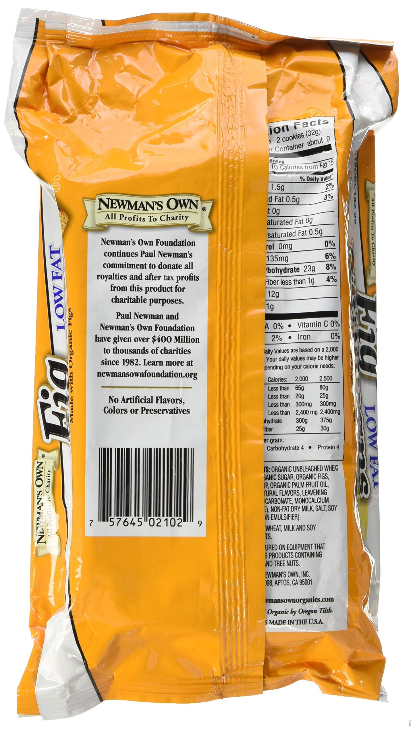 Newman's Own Organics Fat Free Fig Cookie Bar - 10 oz.
