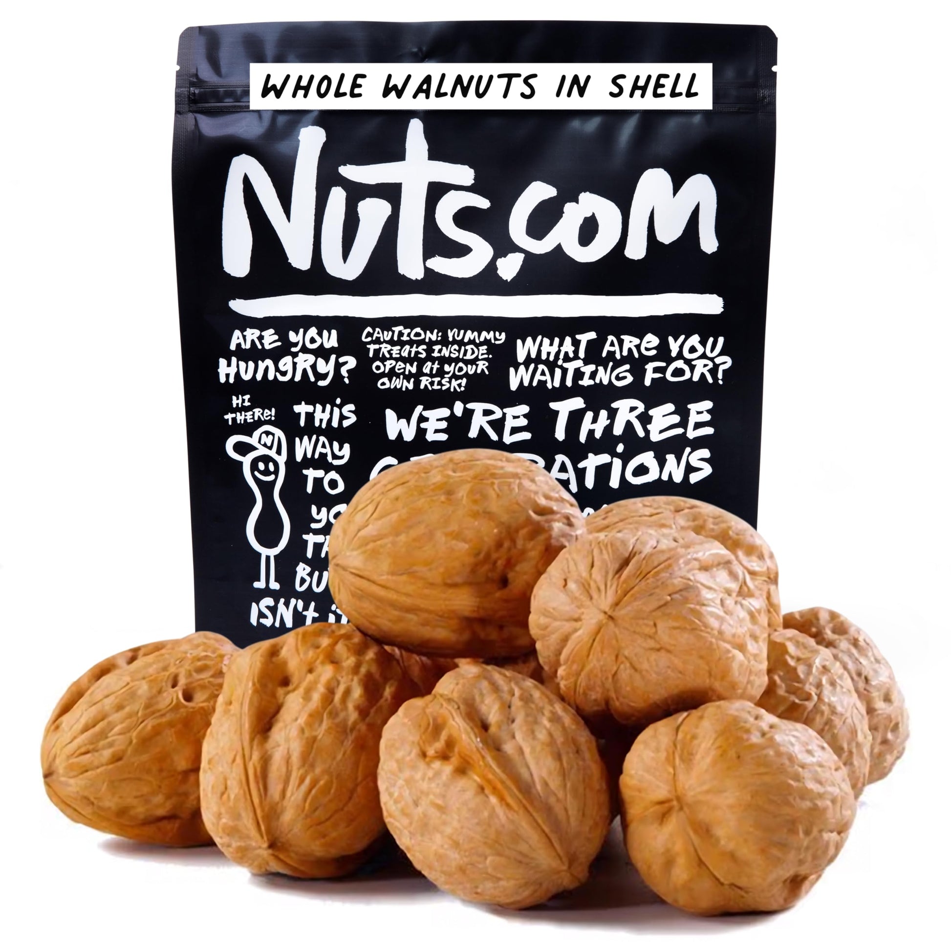 Nuts.com Whole Walnuts in Shell, 2 lbs - Fresh Unshelled Raw Walnuts with Buttery, Nutty Flavor