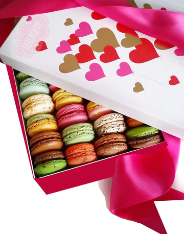 Leilalove Macarons Amour 21 Gourmet Macarons - Macarons Wrapped Individually Box May Vary In Style