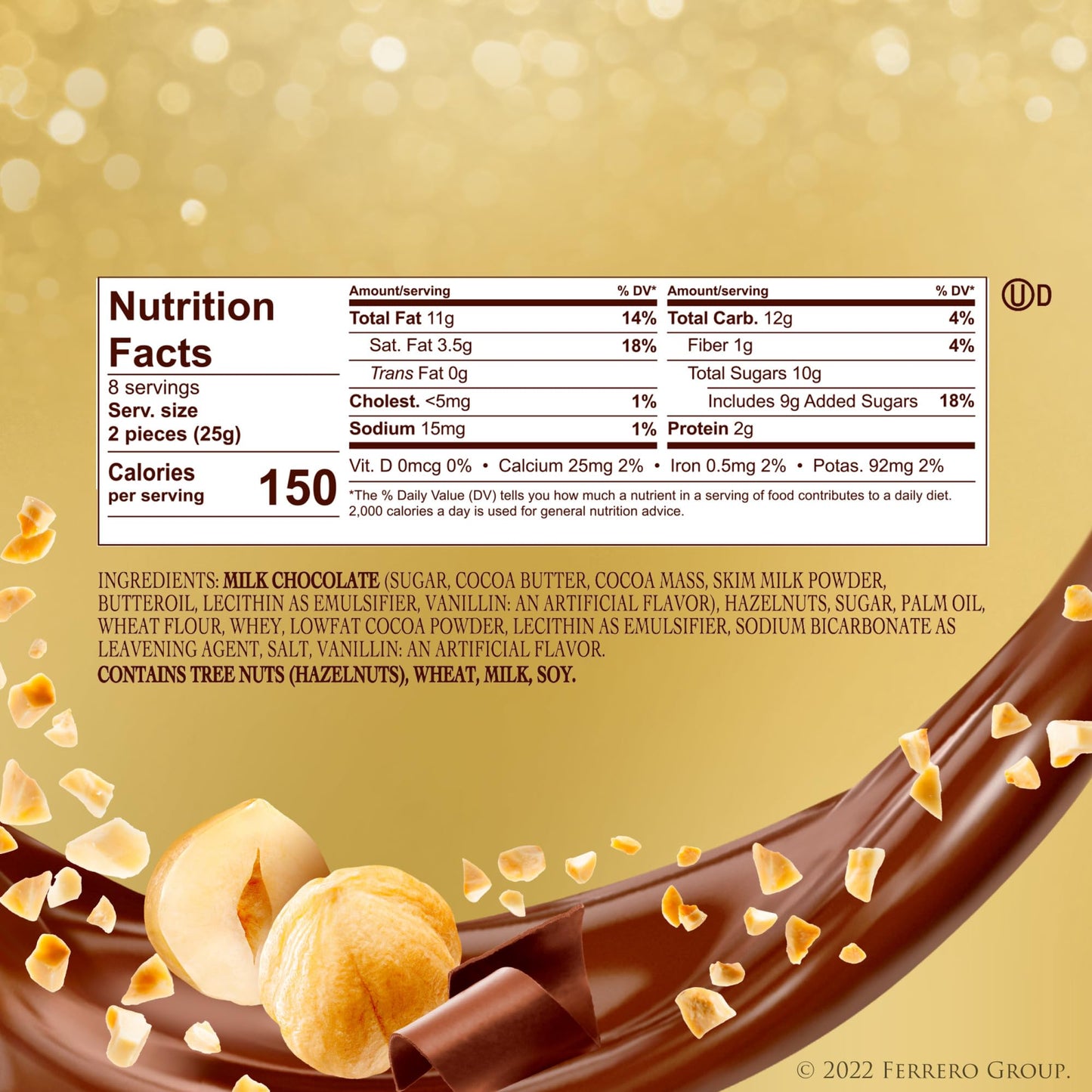 Ferrero Rocher, 16 Count, Gourmet Milk Chocolate Hazelnut, Chocolate Gift Box, Individually Wrapped, 7 Oz