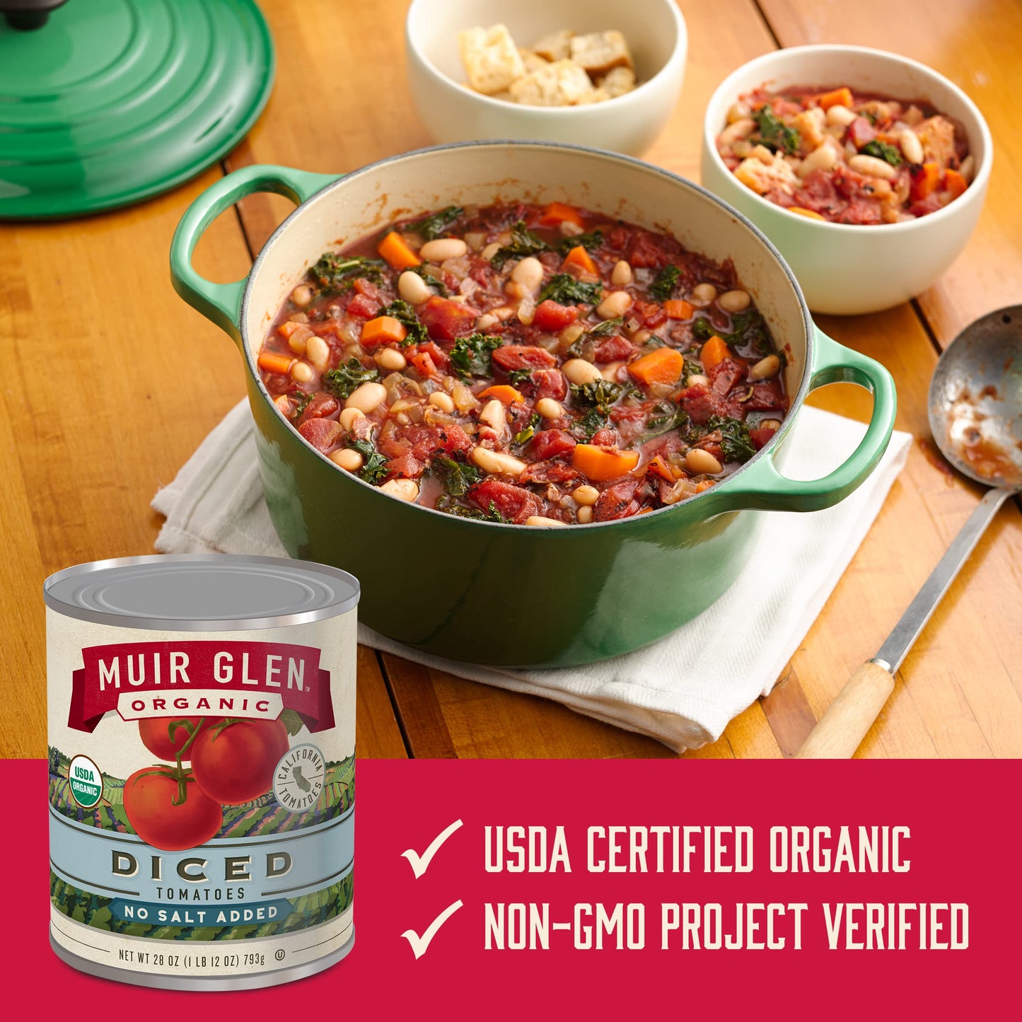 Muir Glen Organic Tomatoes - Diced - No Salt - Case of 12 - 28 oz(D0102HP6VTA.)