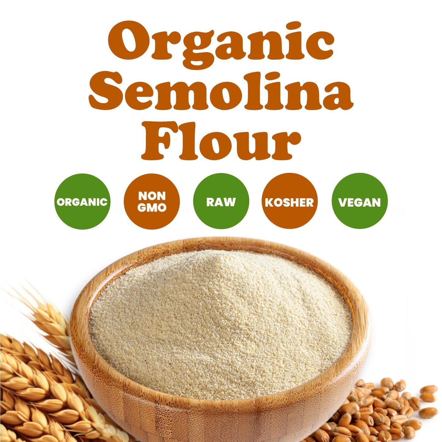 Food To Live Organic Italian Semolina Flour, 2 Pounds - Premium Durum Wheat, Perfect For Pasta And Pizza Dough, Ideal For Authen