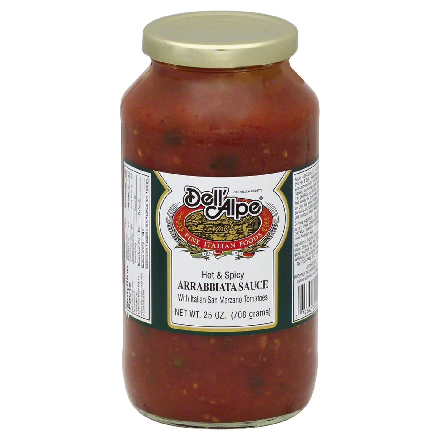 DellAlpe, Arrabbiata Sauce, 25 oz