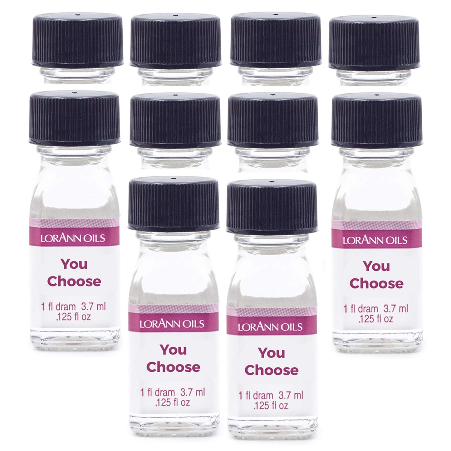 LorAnn Oils Flavoring Extracts 10 Pack, 1 Dram Bottles (.125 fl oz), Multi Flavors