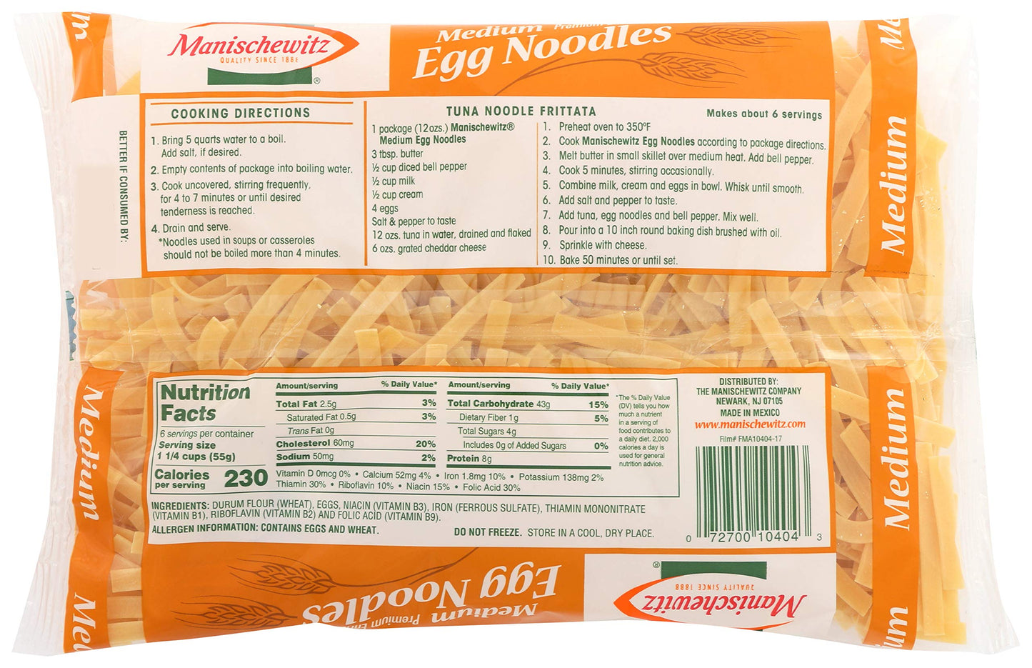 Manischewitz, Medium Noodles, 12 oz