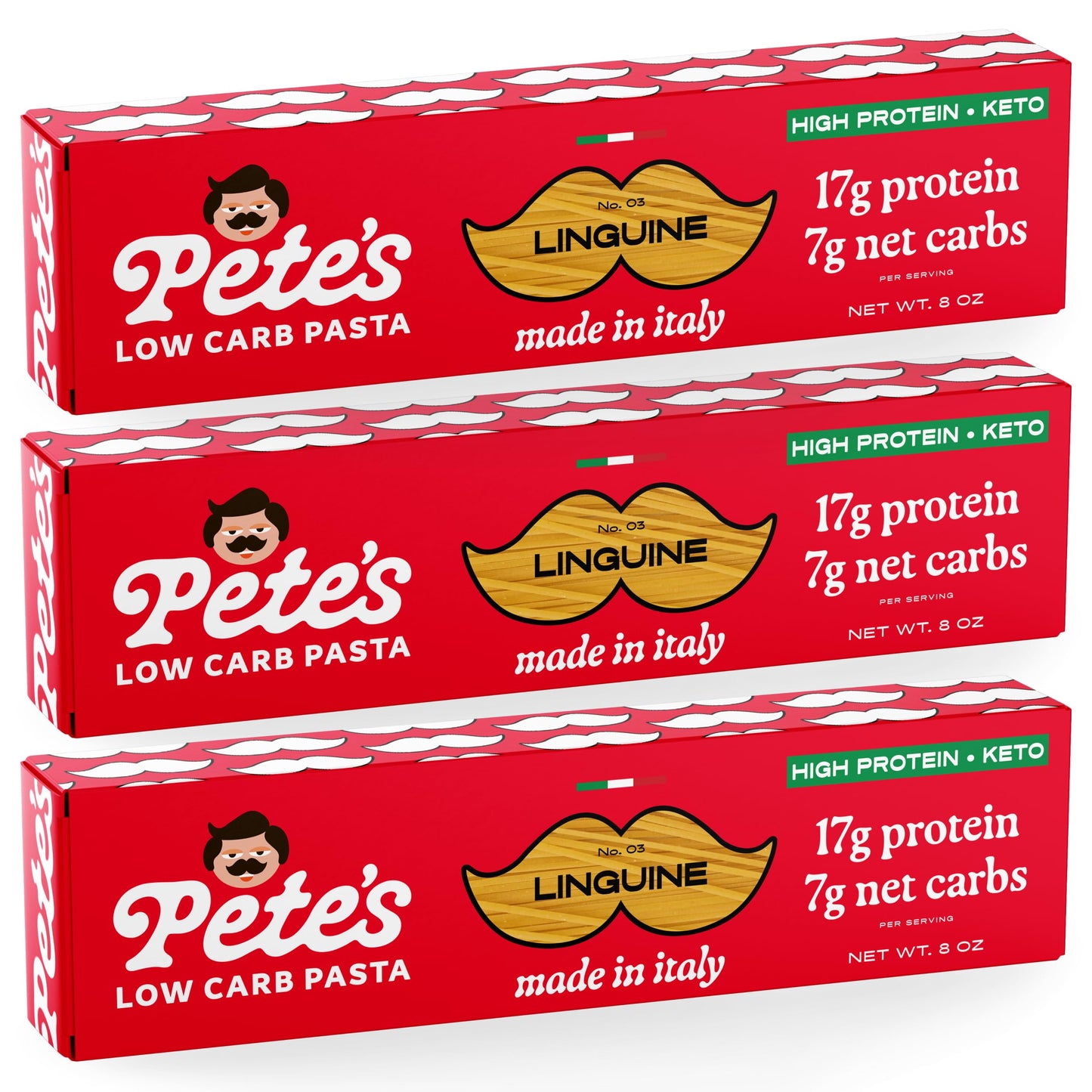 Pete'S Pasta 3 Pack Linguine Noodles Pasta 8Oz - 7G Low Carb Pasta - 17G High Protein Pasta - Authentic Italian Keto Pasta Noodl