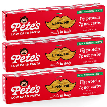 Pete'S Pasta 3 Pack Linguine Noodles Pasta 8Oz - 7G Low Carb Pasta - 17G High Protein Pasta - Authentic Italian Keto Pasta Noodl