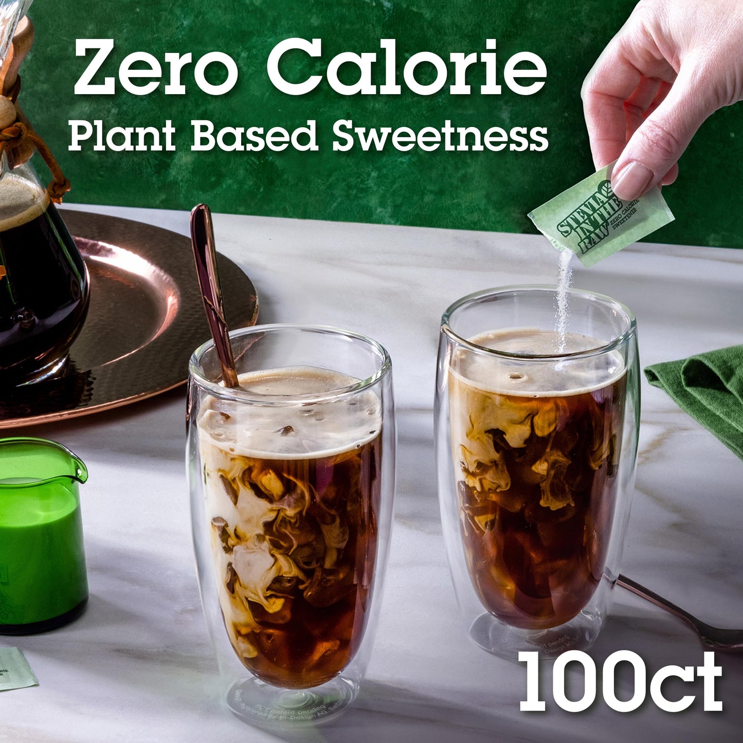 Stevia In The Raw, Plant Based Zero Calorie, No Erythritol, Sugar Substitute, Sugar-Free Sweetener for Coffee, Hot & Cold Drinks
