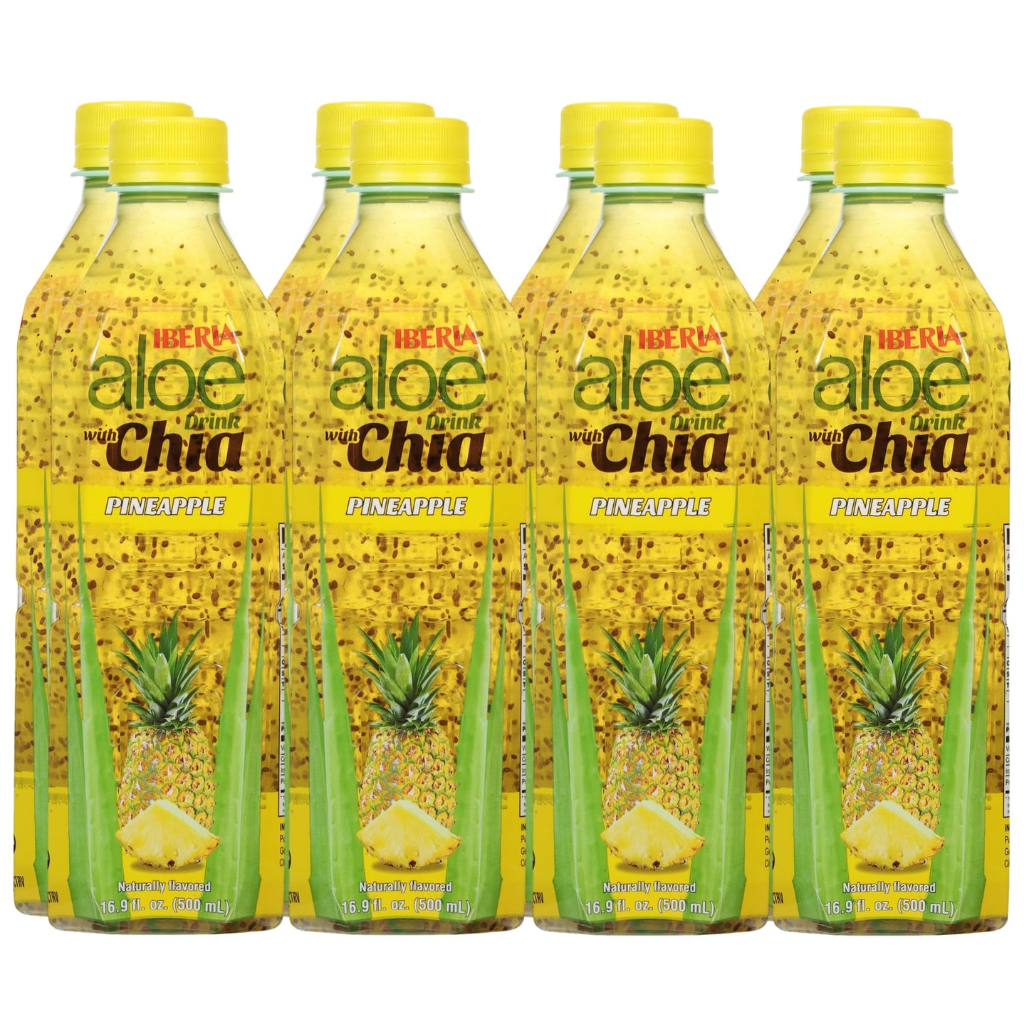 Iberia Aloe Vera Drink With Chia, Mango, 16.9 Fl Oz (Pack Of 8)