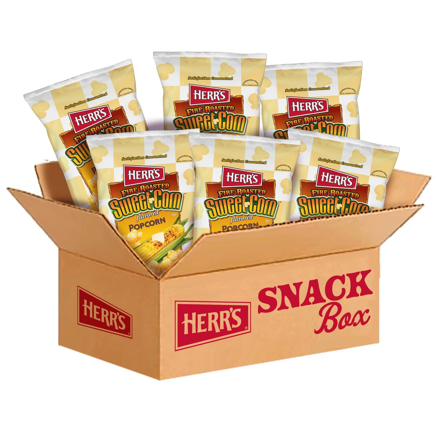 HERRS Popcorn Fire Roasted Sweet Corn Flavor Gluten Free 4 Ounce Pack of 6 Bags