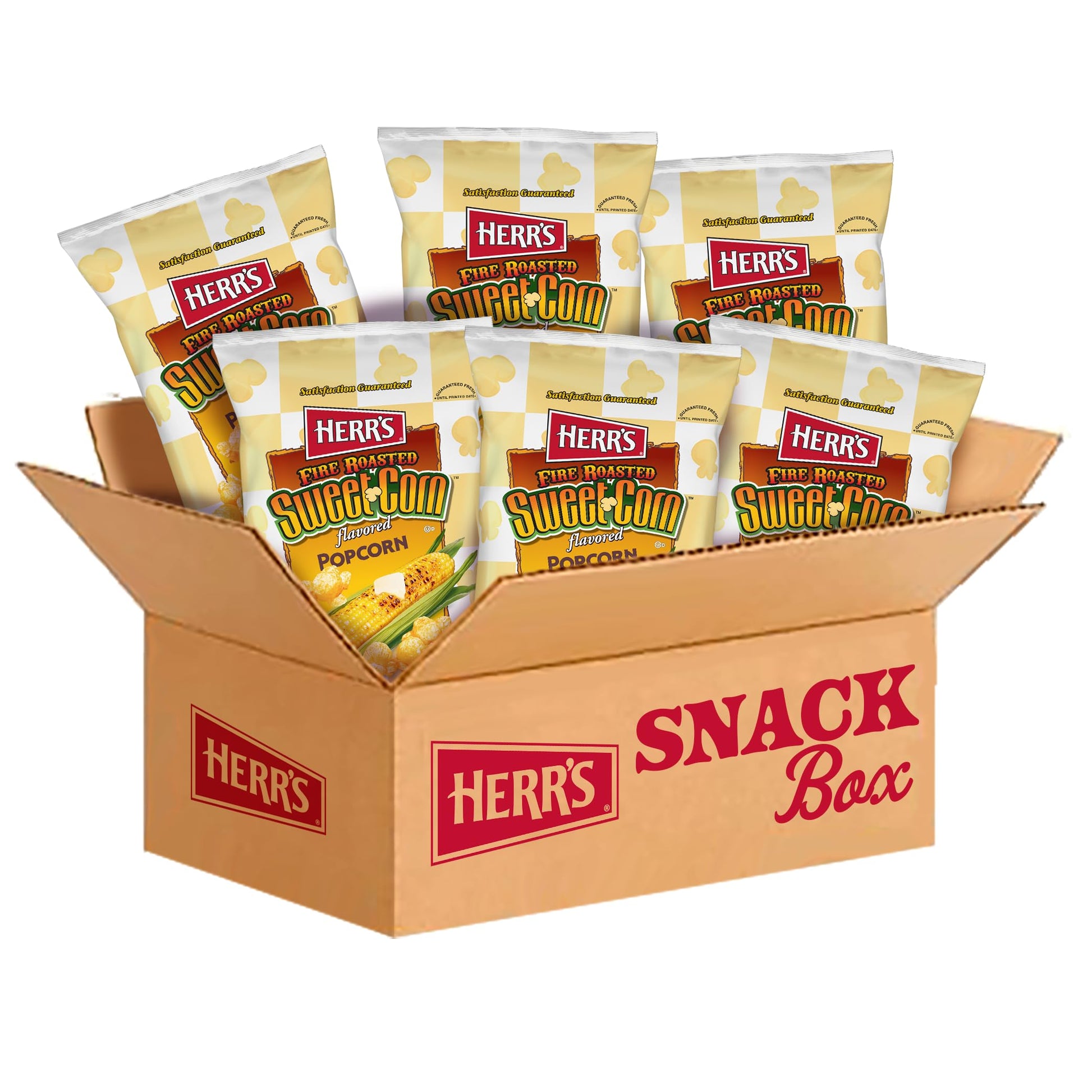 HERRS Popcorn Fire Roasted Sweet Corn Flavor Gluten Free 4 Ounce Pack of 6 Bags