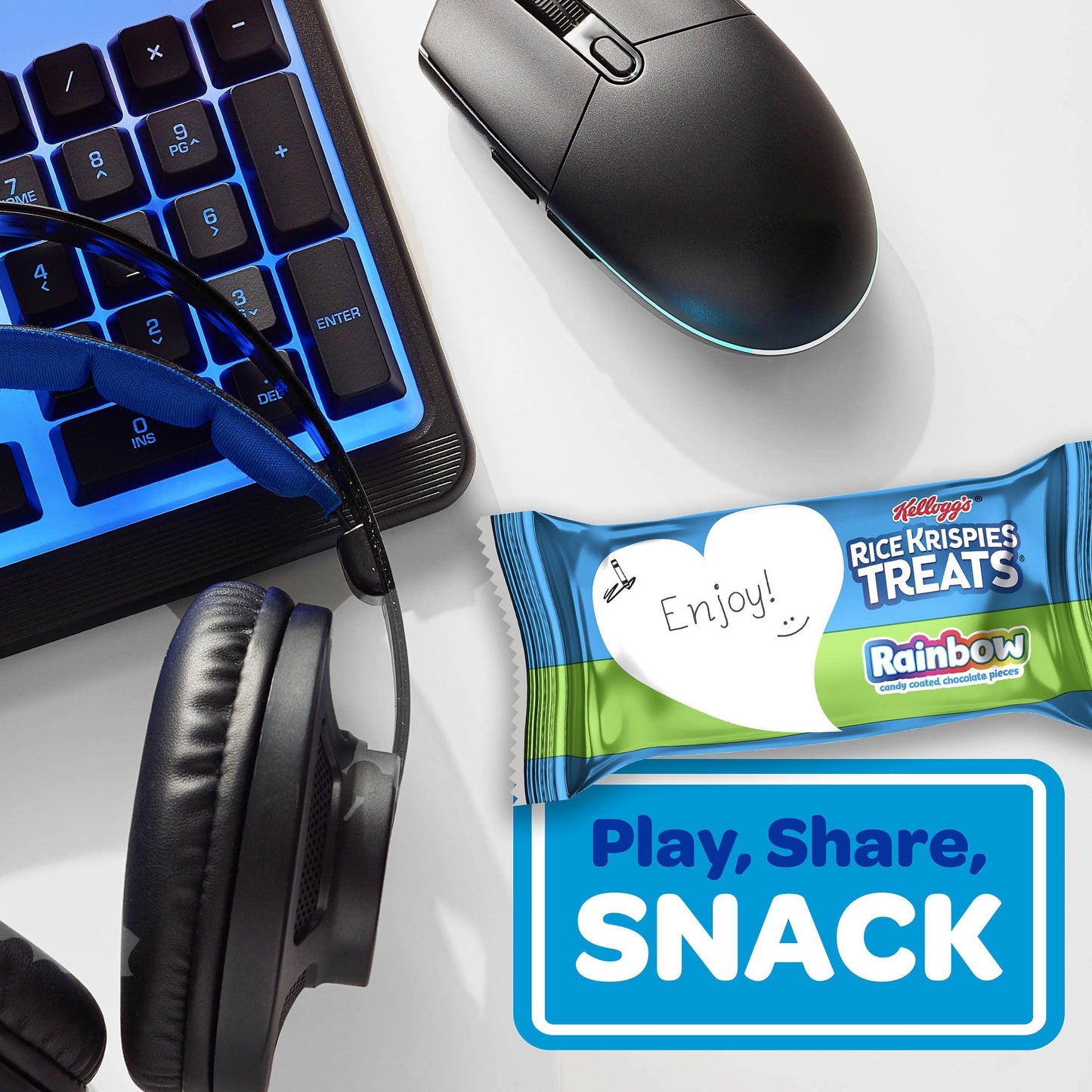 Rice Krispies Treats Marshmallow Snack Bars, Kids Snacks, School Lunch, Rainbow (12 Boxes, 96 Bars)