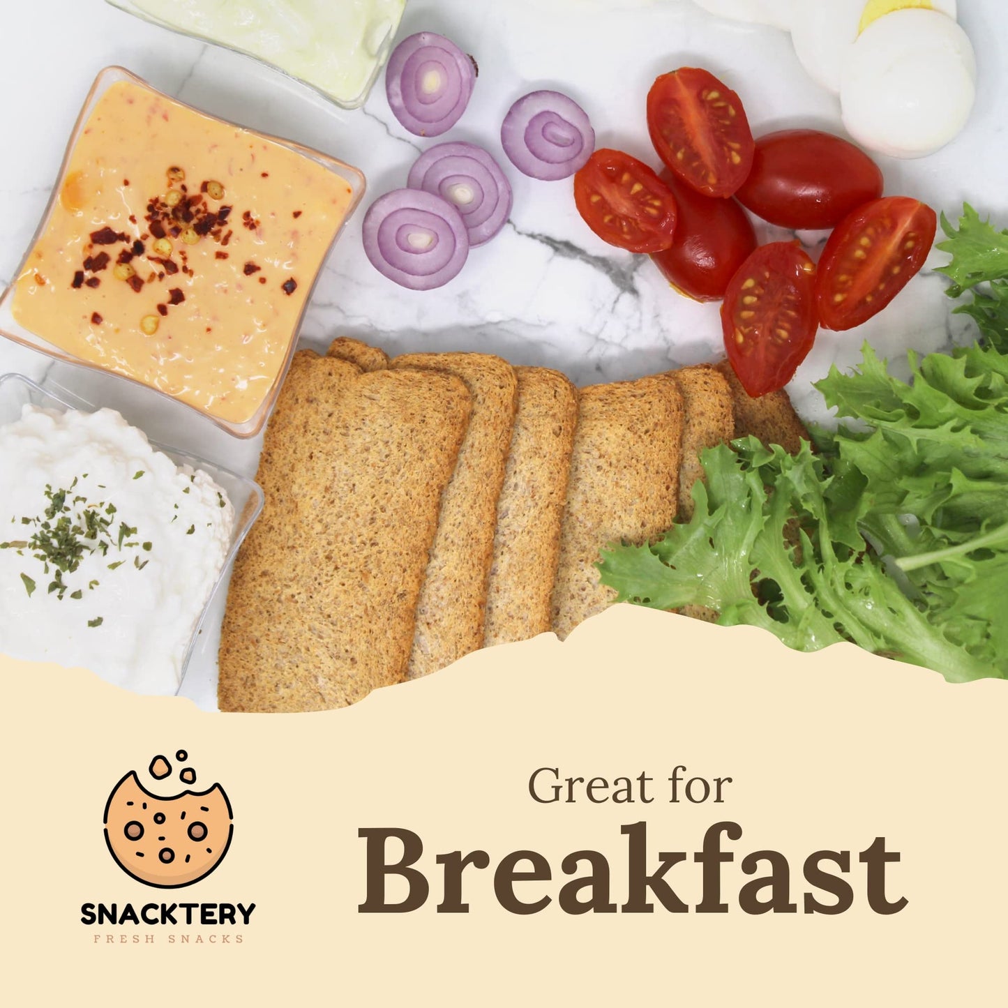 Snacktery Whole Wheat Melba Toast - Thin and Crispy Melba Toast Crackers - Mini Toasts for Dips, Spreads, Salads - 7 Oz