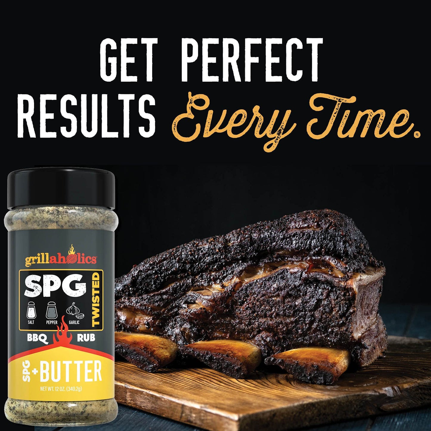 Grillaholics Twisted Spg + Butter Rub - Garlic Butter Seasoning & Spg Rub - Butter Flavored All Purpose Rub - Salt Pepper Garlic