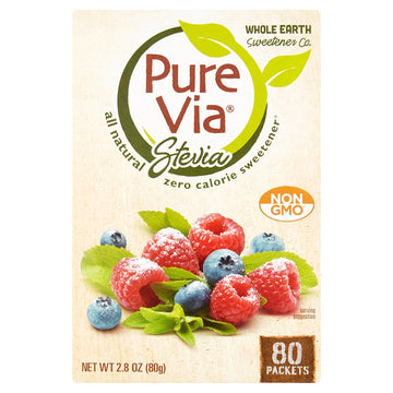 Purevia Zero Calorie Sweetener, 80-Count Packets (Pack Of 3)
