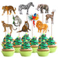 Rsstarxi Cupcake Toppers, 36pcs Safari Jungle Animals, Paper, 1.8*4.1 inches, Design 6, Birthday & Baby Shower Decorations