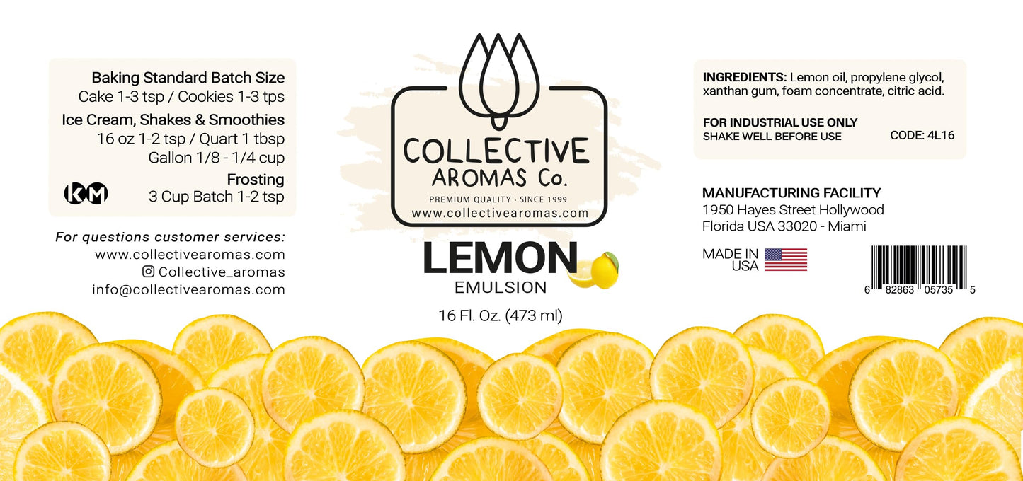 THE HONEST PRICE STORE Lemon Extract - Natural Flavoring Emulsion for Baking - 16 fl oz
