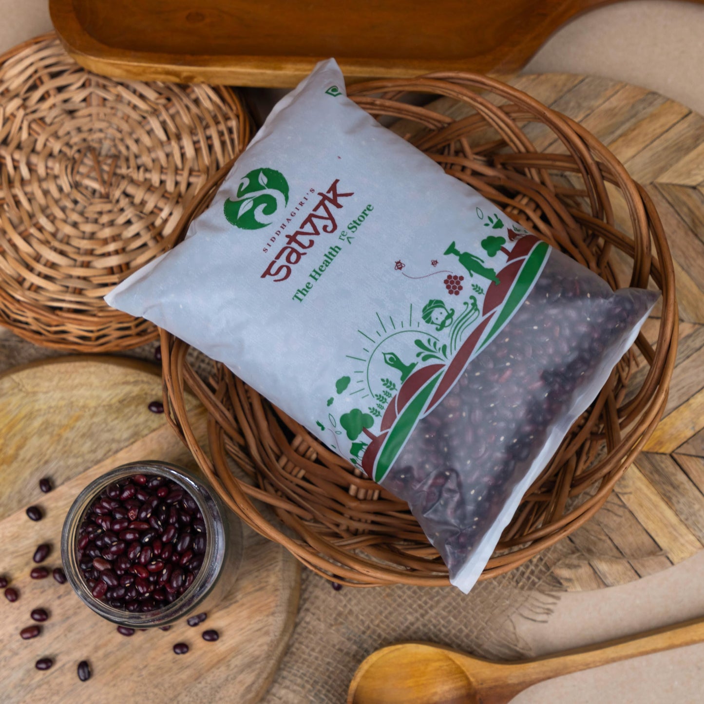 S Siddhagiri'S Satvyk The Health Re Store Organic Jammu Rajma (500Gm) - Red Kidney Beans | Unpolished Rajma | Kashmiri Rajma | T