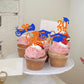 Rssta i Graduation Cupcake Toppers, 36 Pack, Paper, Orange Blue, Class of 2025 Cake Decorations, Diploma Cap Food Picks