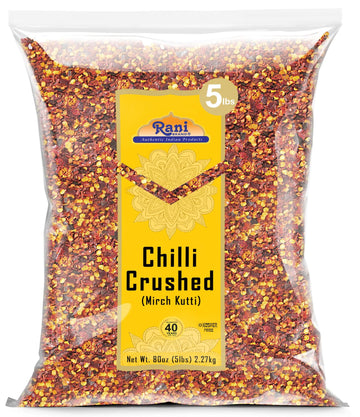 Rani Crushed Red Pepper Flakes Chilli (Pizza Type Cut) 80oz (5lbs) 2.27kg Bulk ~ All Natural, No Color added, Gluten Friendly | 