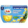 Dole Pineapple Tidbits with No Sugar Added - Dole Fruit Bowls Snacks - 4 oz Fruit Bowls - 4 Pack