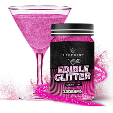 BeePoint Edible Glitter Luster Dust 15g - Food Grade, Vibrant Color Shimmer Powdered Dust for Drinks, Cocktails, Cake Decorating