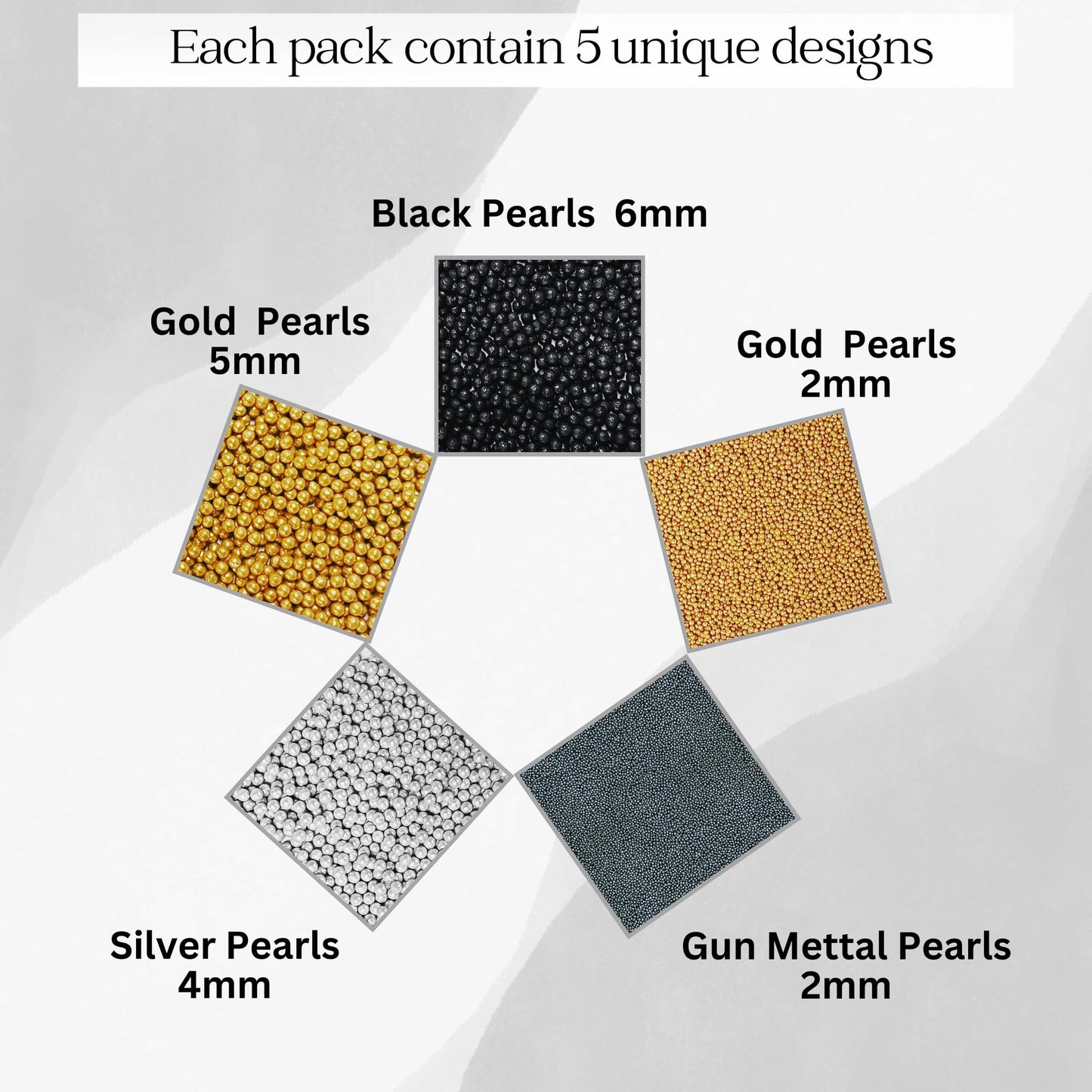 Confect Edible Galaxy Sprinkles | Sprinkles For Cakes & Cupcakes Decoration | Pack Of 5 Mix Black, Champagne Gold, Sliver, Grey & Golden Pearl | Vegan, Gluten-Free, Nut-Free, Soy-Free, Dairy-Free, Palm Oil-Free- 5 Oz