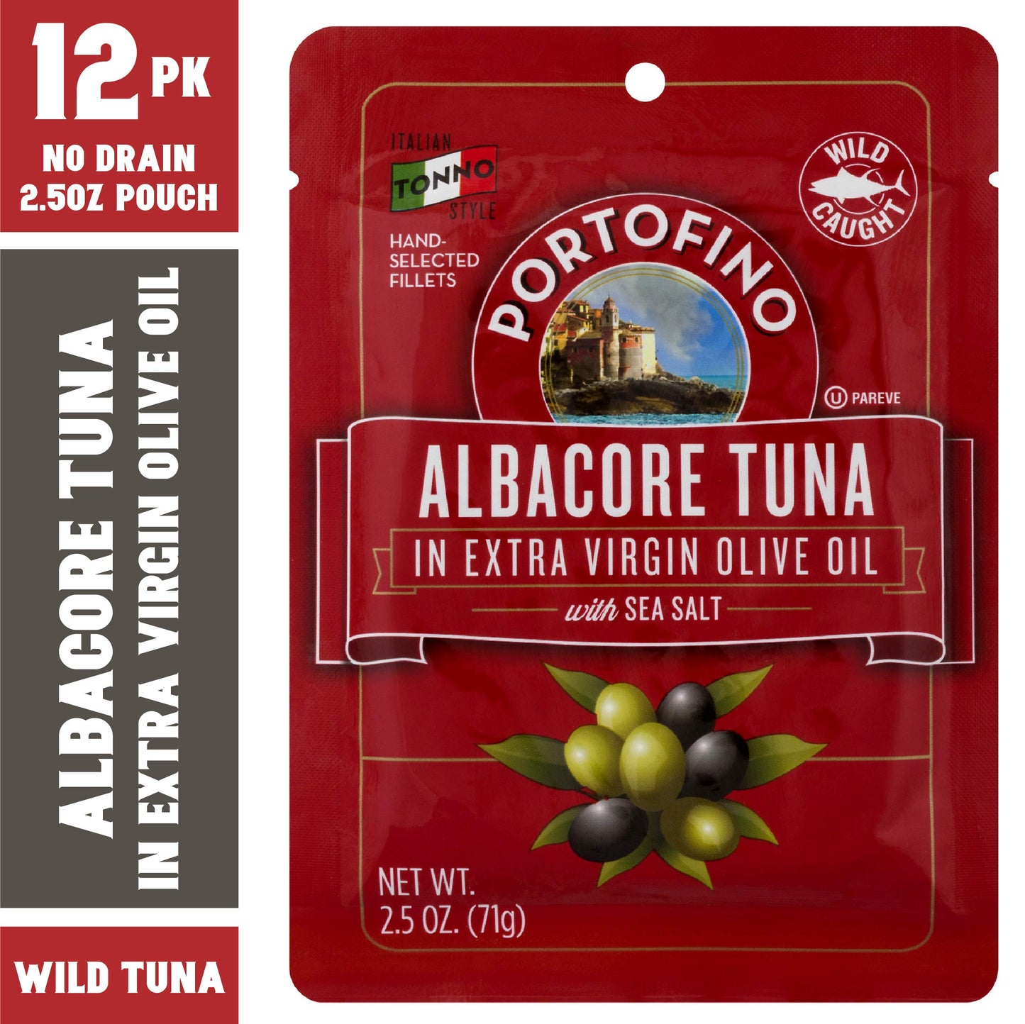 Portofino Albacore Tuna In Extra Virgin Olive Oil With Sea Salt, 2.5 Oz, Pack Of 12