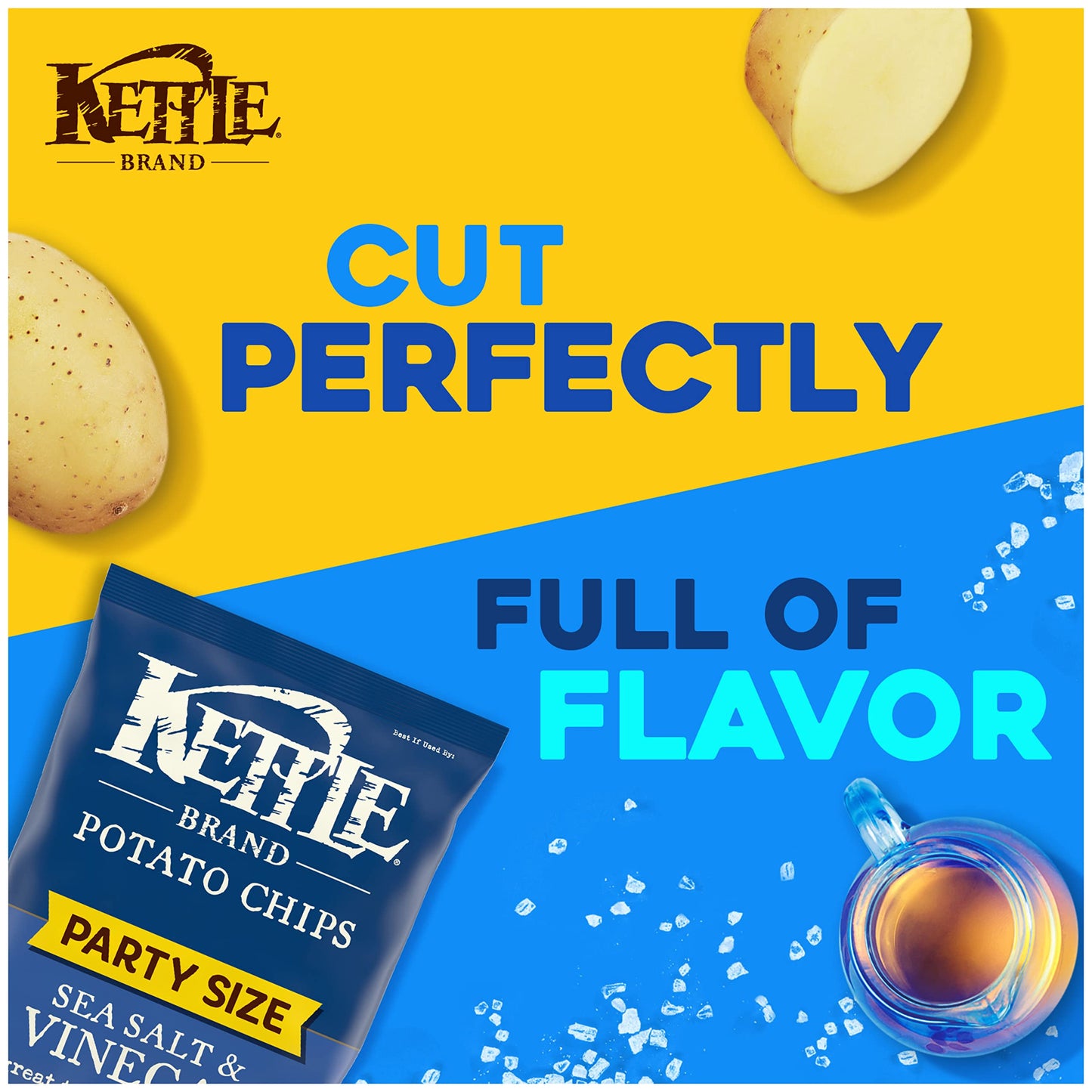 Kettle Brand Potato Chips Sea Salt & Vinegar Kettle Chips, 13 Oz