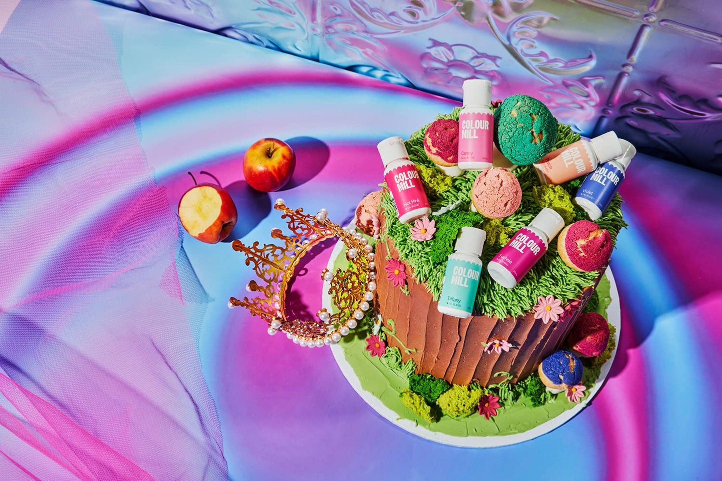 Colour Mill Fairytale Oil-Based Food Coloring, 20 Milliliters Each Of 6 Colors: Candy, Hot Pink, Fuchsia, Peach, Tiffany And Vio