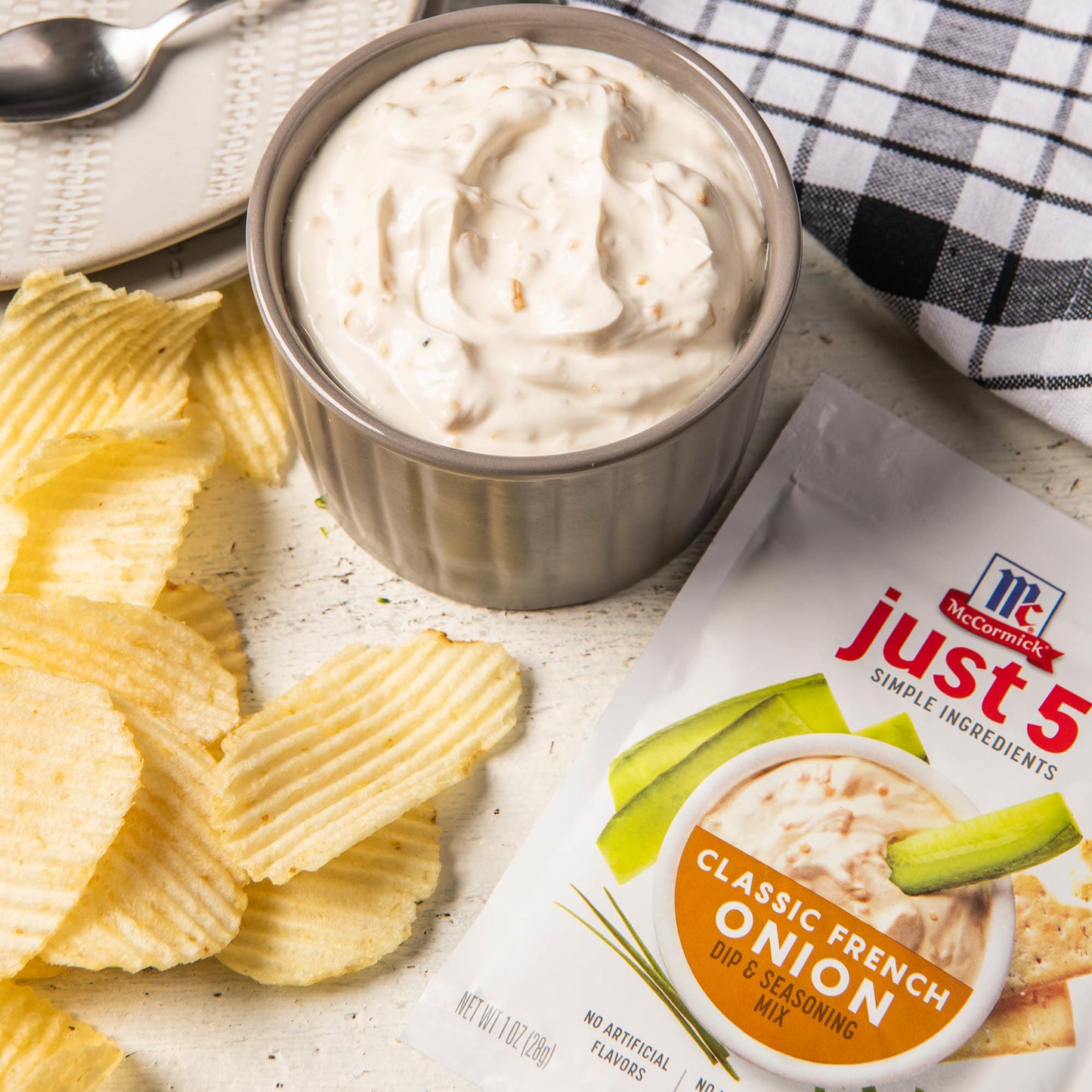 McCormick Just 5 Simple Ingredients Classic French Onion Dip & Seasoning Mix, 1 oz (Pack of 12)