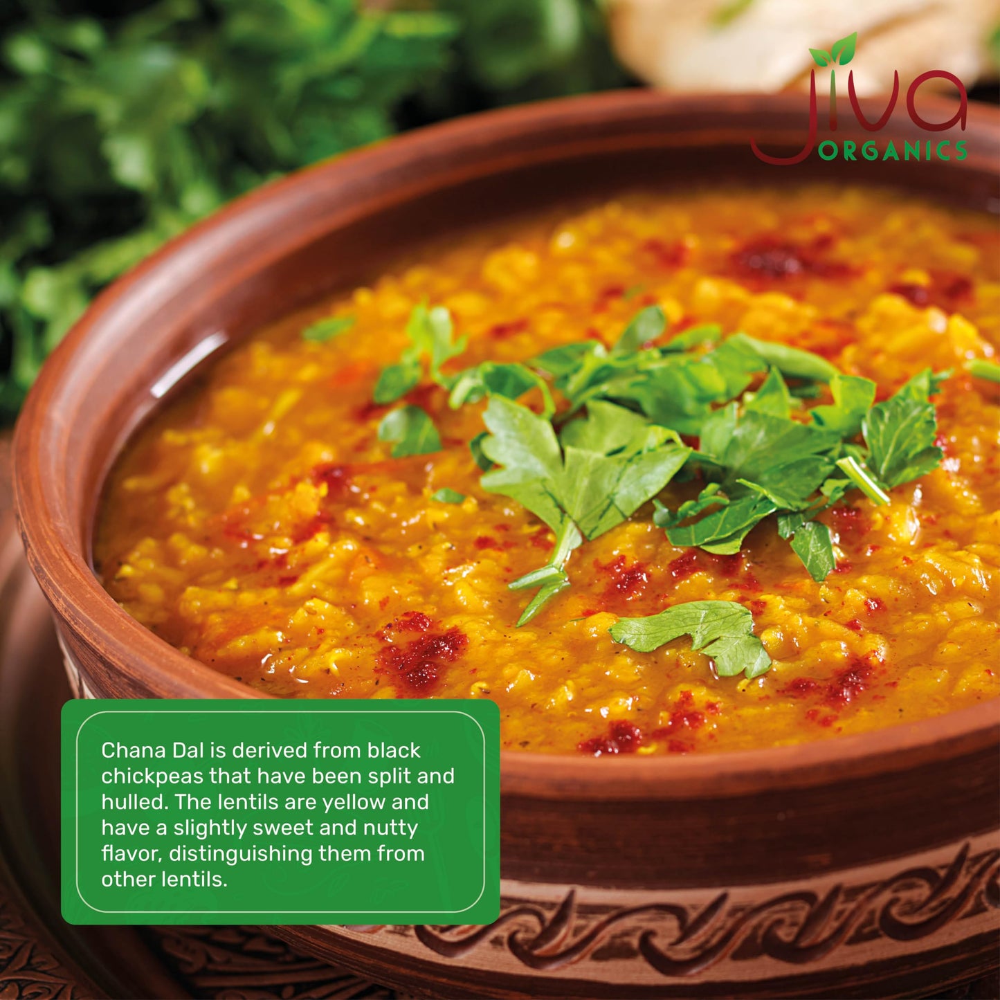 Jiva Organics Chana Dal - Non-GMO Split Indian Chickpeas - 32 Ounce Bag