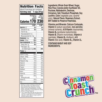Cinnamon Toast Crunch Breakfast Cereal, Crispy Strawberry Cereal, 12 oz