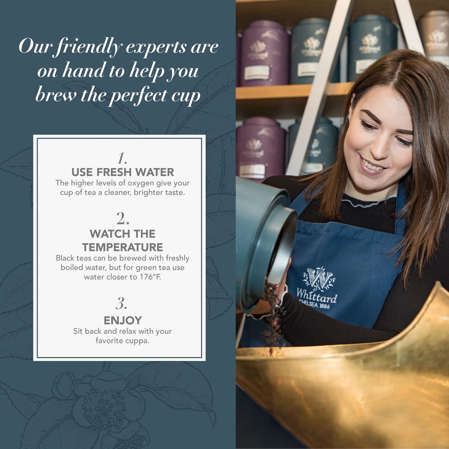Whittard Of Chelsea - The Tea Discovery Collection - (New Flavors) Gift Box Includes 4 Black Teas 3 Green Tea & 1 Oolong Tea (8