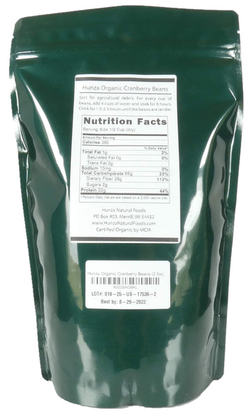 Hunza Organic Cranberry Beans (2 Lbs)