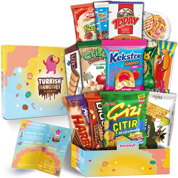 Midi International Snack Box | Premium Exotic Foreign Snacks | Unique Snack Food Gifts Included | Light Blue Space Theme | Candi