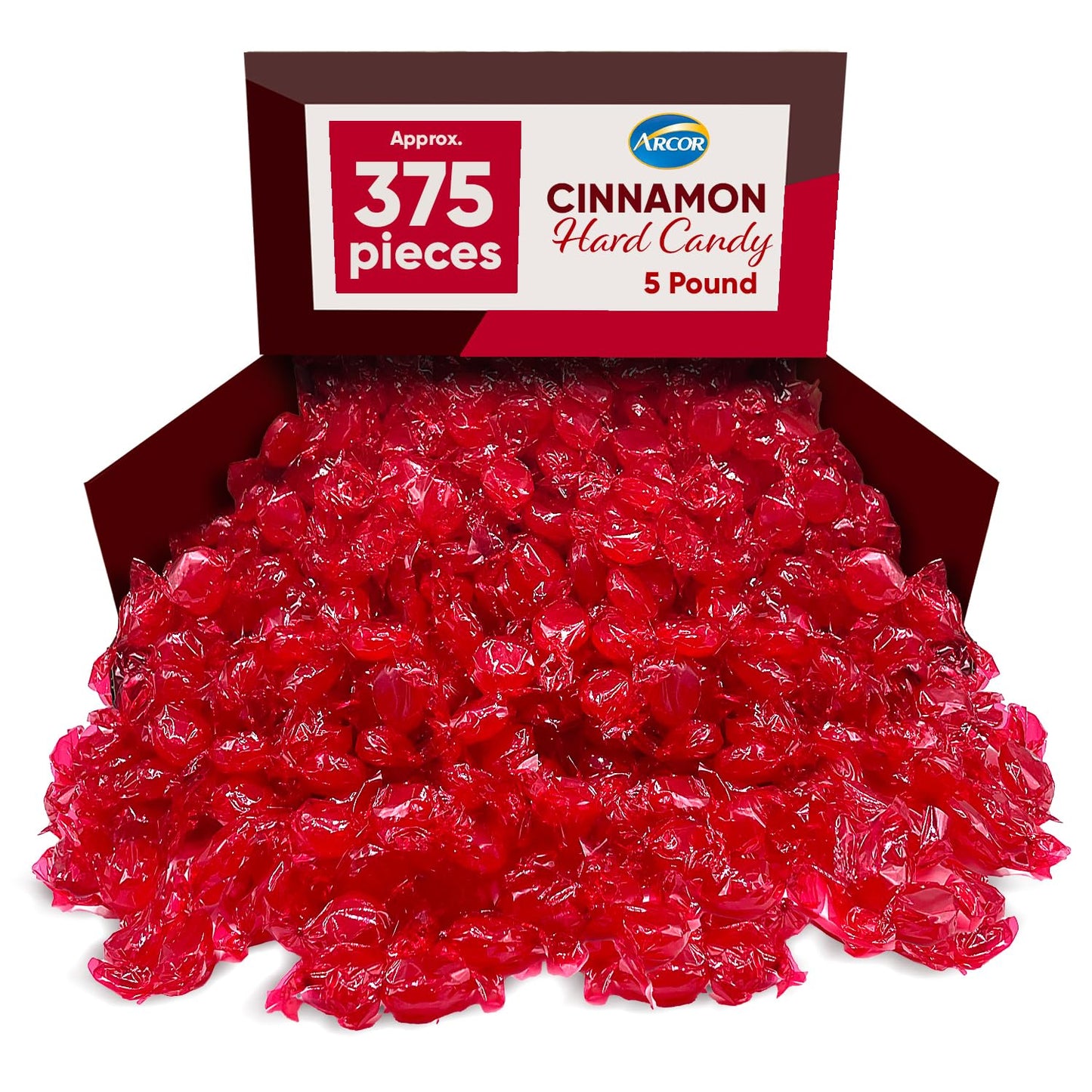 Arcor Cinnamon Hard Candy Bulk - 5 Pounds Of Approx 375 - Cinnamon Candy - Hard Candy Individually Wrapped, Christmas Candy Bulk