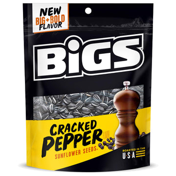 BIGS Sunflower Seeds, Cracked Pepper Flavor, Baseball Stocking Stuffer, 5.35 oz. (Pack of 12)