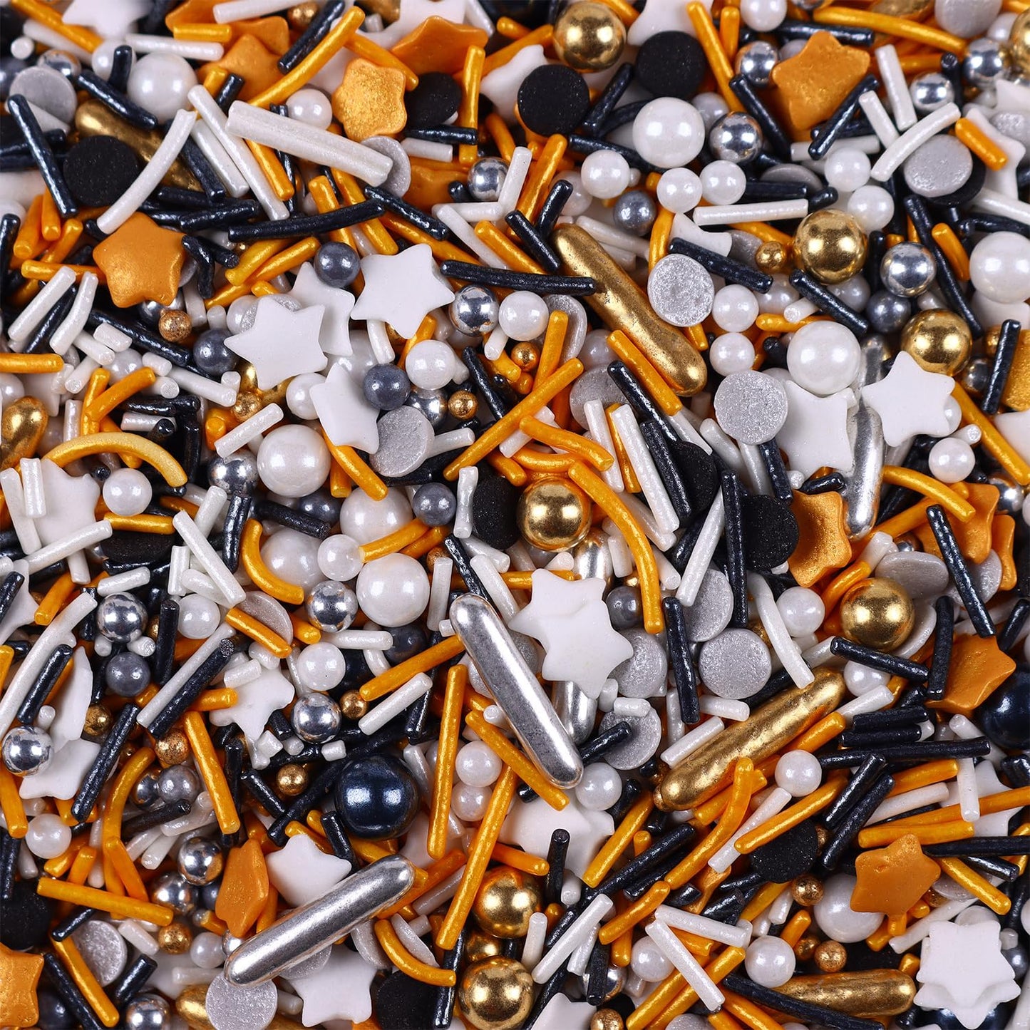 Black Sprinkles For Cake Decorating, 3.52Oz Graduation Candy Sprinkles, Metallic Gold And Silver Sprinkles, Cupcake Sprinkles, B