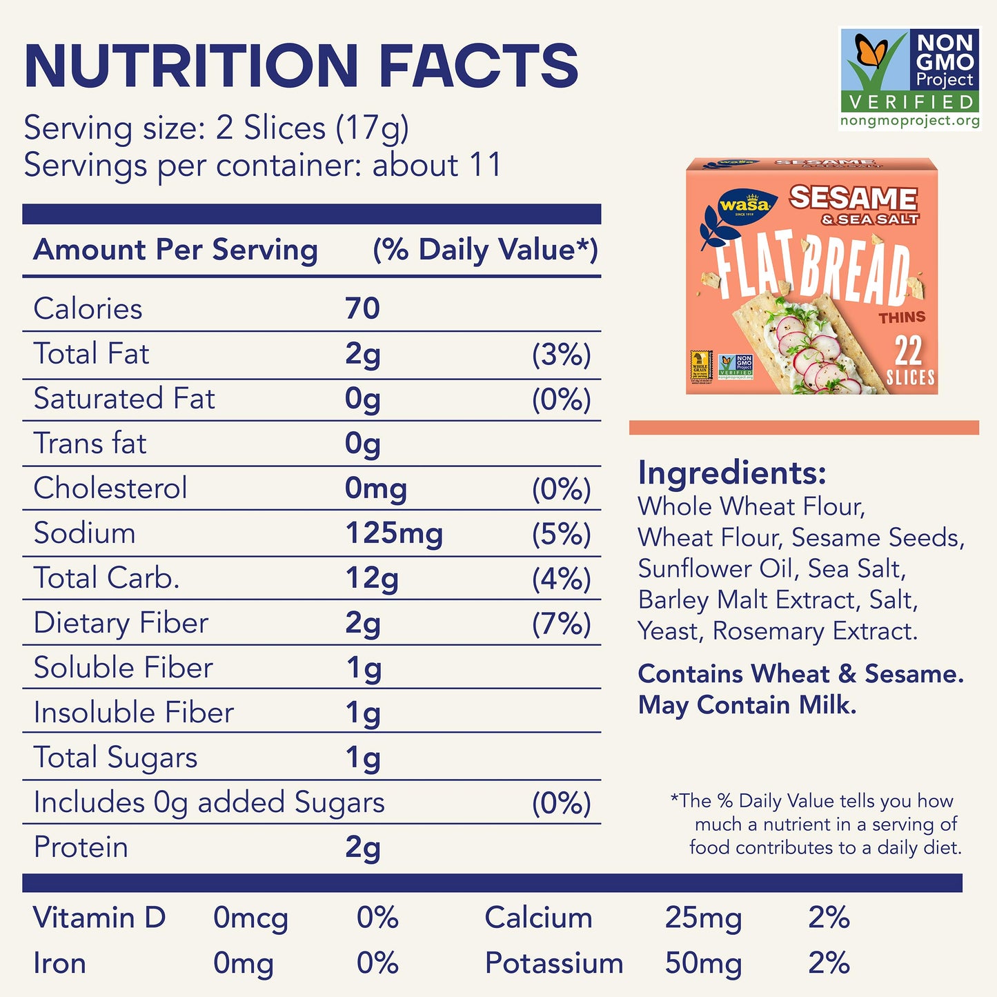 Wasa Flatbread Thins Variety Pack (Pack Of 4), Rosemary & Sea Salt And Sesame & Sea Salt,  Ers, Non-Gmo Ingredients
