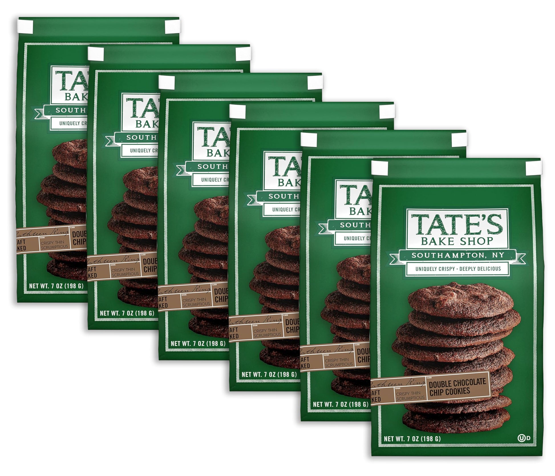 Tate's Bake Shop Double Chocolate Chip Cookies, 7 Oz (Pack of 6)