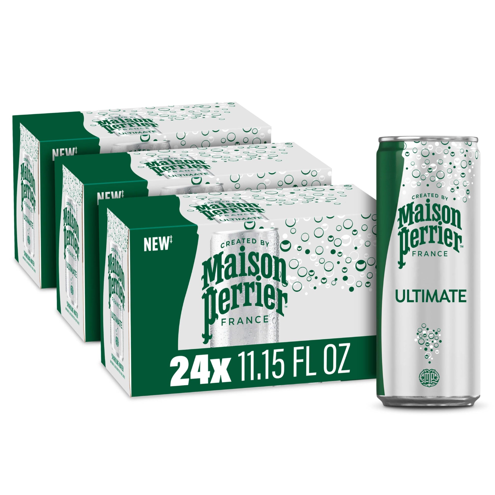 Maison Perrier Unflavored Sparkling Water  11.15 Fl Oz Cans  8 Count  3 Pack 267.6 Fl Oz