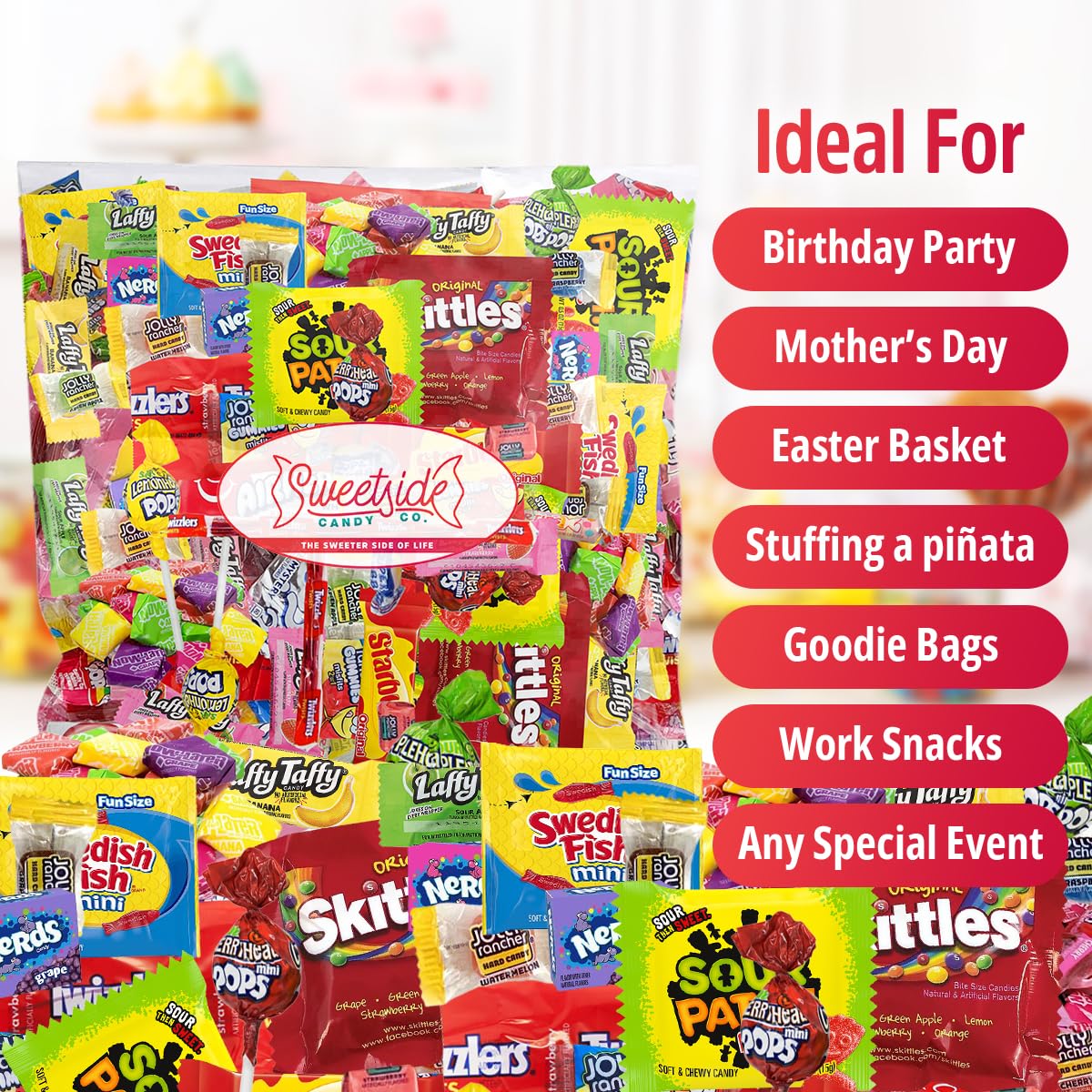 Bulk Candy Mix - 6lb of Individually Wrapped Party Variety, Favorite Sweets Giant Bag Assorted Classic for Pinata Filler, Goodie