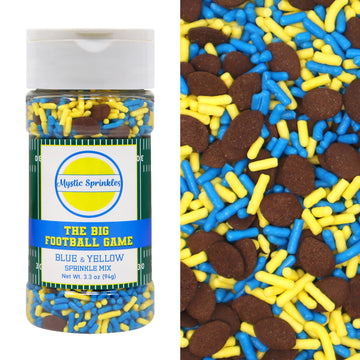 Mystic Sprinkles The Big Football Game Jimmy Mix 3oz Bottle (Blue & Yellow Sprinkle Mix 3oz)