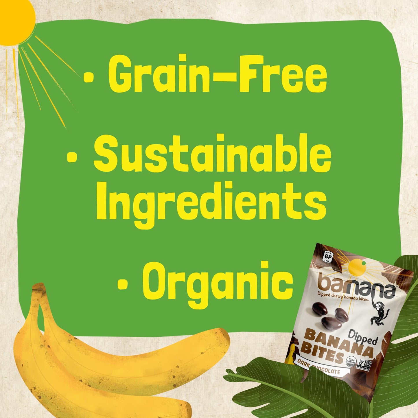 Barnana Organic Chewy Dipped Banana Bites, Dark Chocolate, 3.5 oz (6-Pack), USDA Organic, Kosher, Paleo