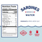 Beach Cliff Sardines in Water, 3.75 oz Can, Pack of 12 - Wild Caught, 12g Protein, Gluten Free, Keto Friendly